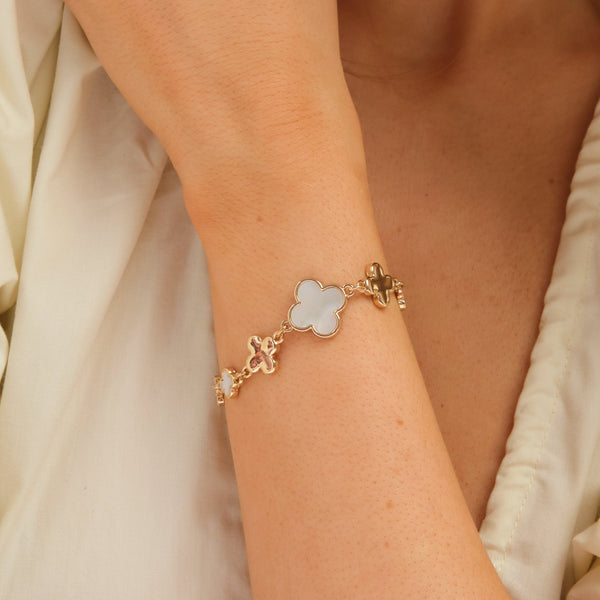 Inicio Gold Plated and Polished Clover Bracelet - Gift Pouch