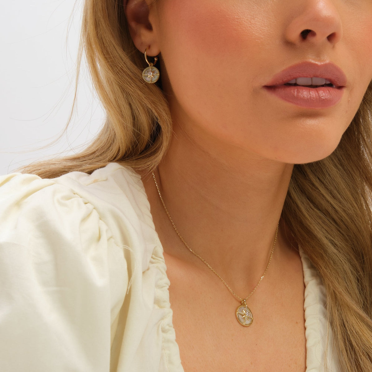 Inicio Gold Plated and Mother of Pearl Celestial Starburst Set - Gift Box