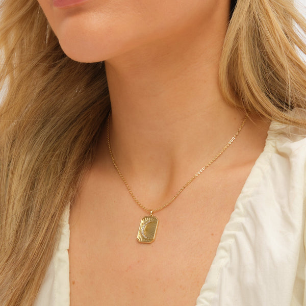 Inicio Gold Plated and Pave Moon Set - Gift Box