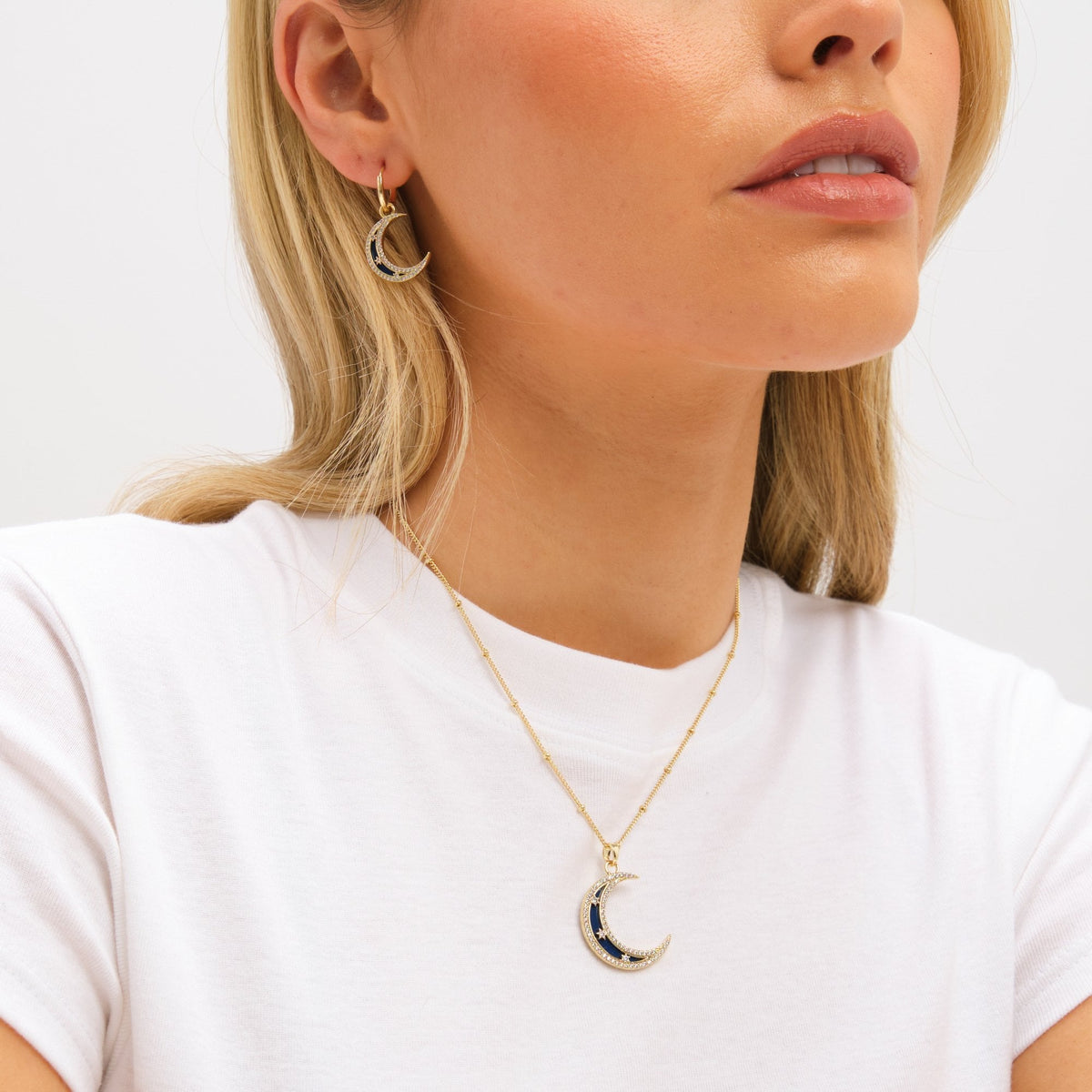 Inicio Gold Plated Lapis Celestial Necklace - Gift Pouch