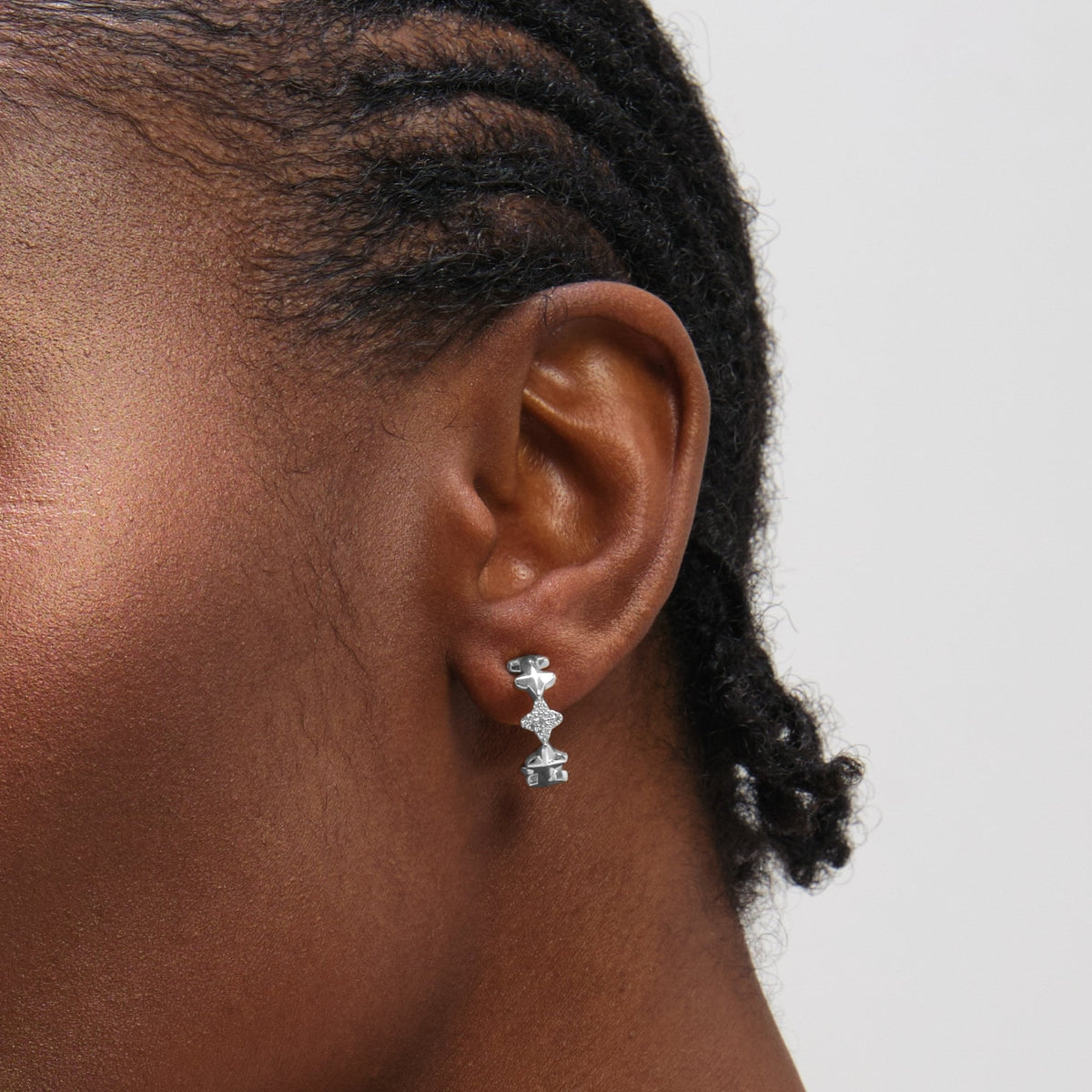 Inicio Sterling Silver Celestial Star Hoop Earrings