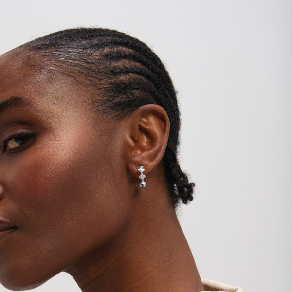 Inicio Sterling Silver Celestial Star Hoop Earrings