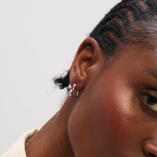 Inicio Sterling Silver Polished Heart Hoop Earrings