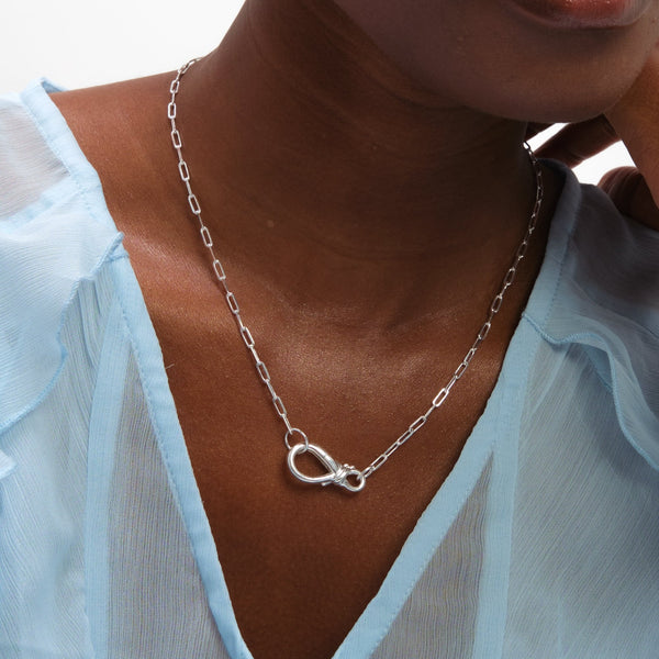 Inicio Sterling Silver Infinity Clasp Necklace - Gift Pouch
