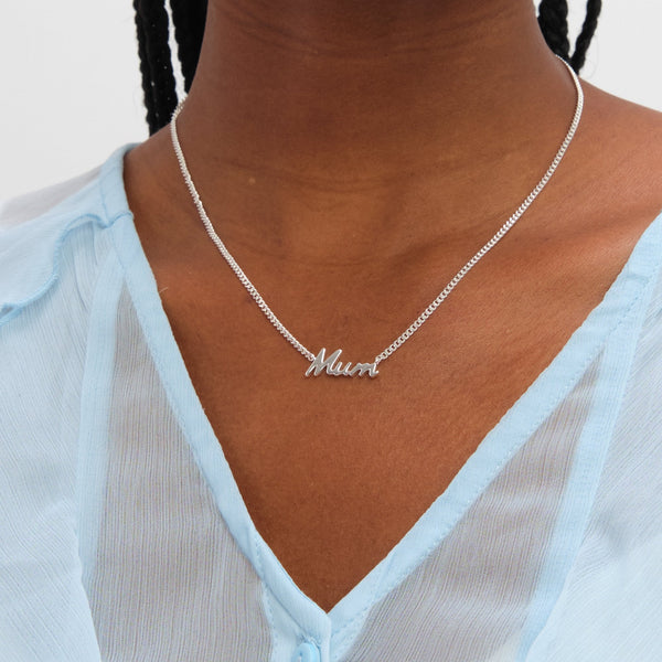 Inicio Sterling Silver Mum Necklace - Gift Pouch