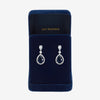 Jon Richard Rhodium Plated Cubic Zirconia Sapphire Pear Drop Earrings