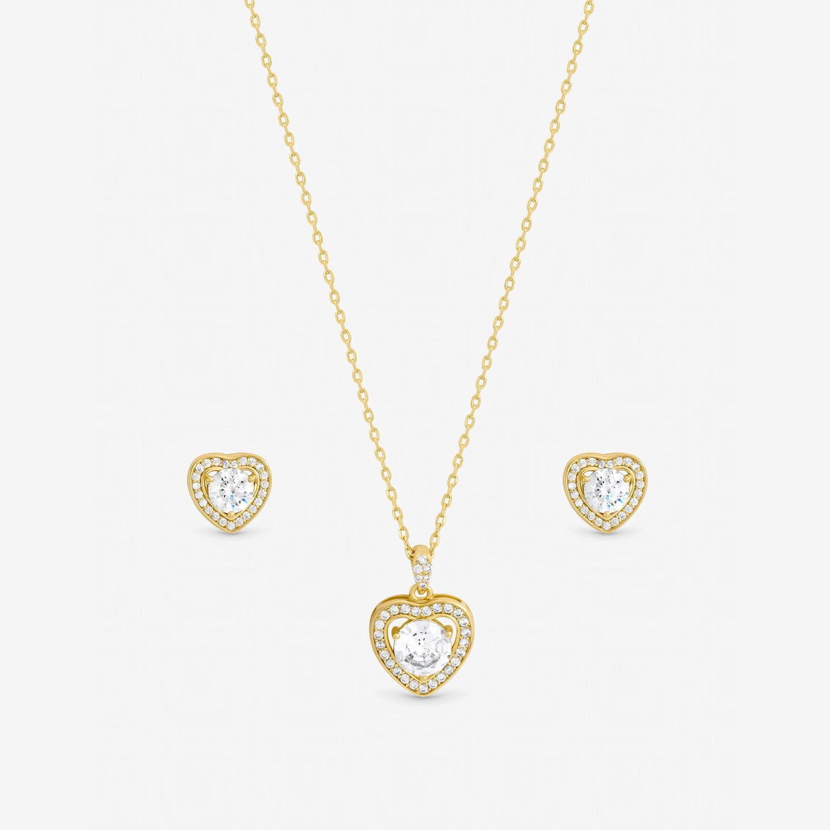 Inicio 14Ct Real Gold Plated Heart Set - Gift Box