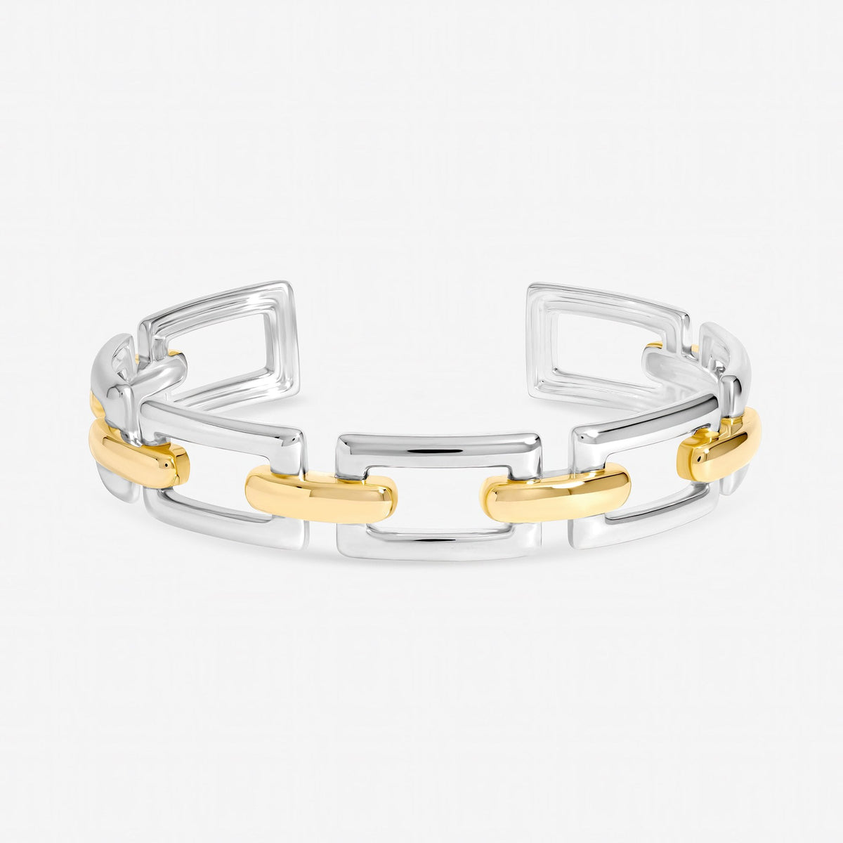 Inicio Two Tone Polished Cuff Bracelet - Gift Pouch