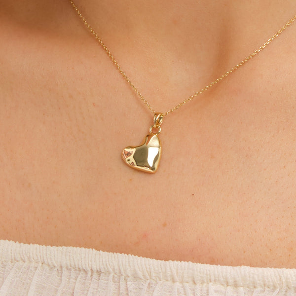 Inicio Gold Plated Molton Heart Small Pendant - Gift Pouch