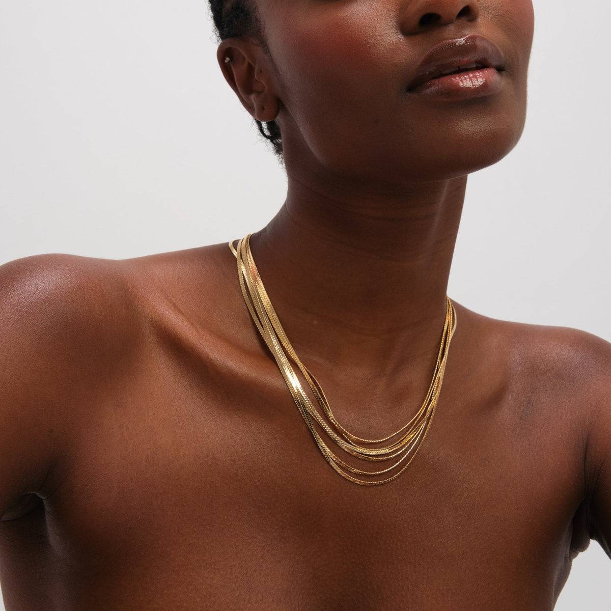 Inicio Gold Plated Multi Layered Necklace - Gift Pouch