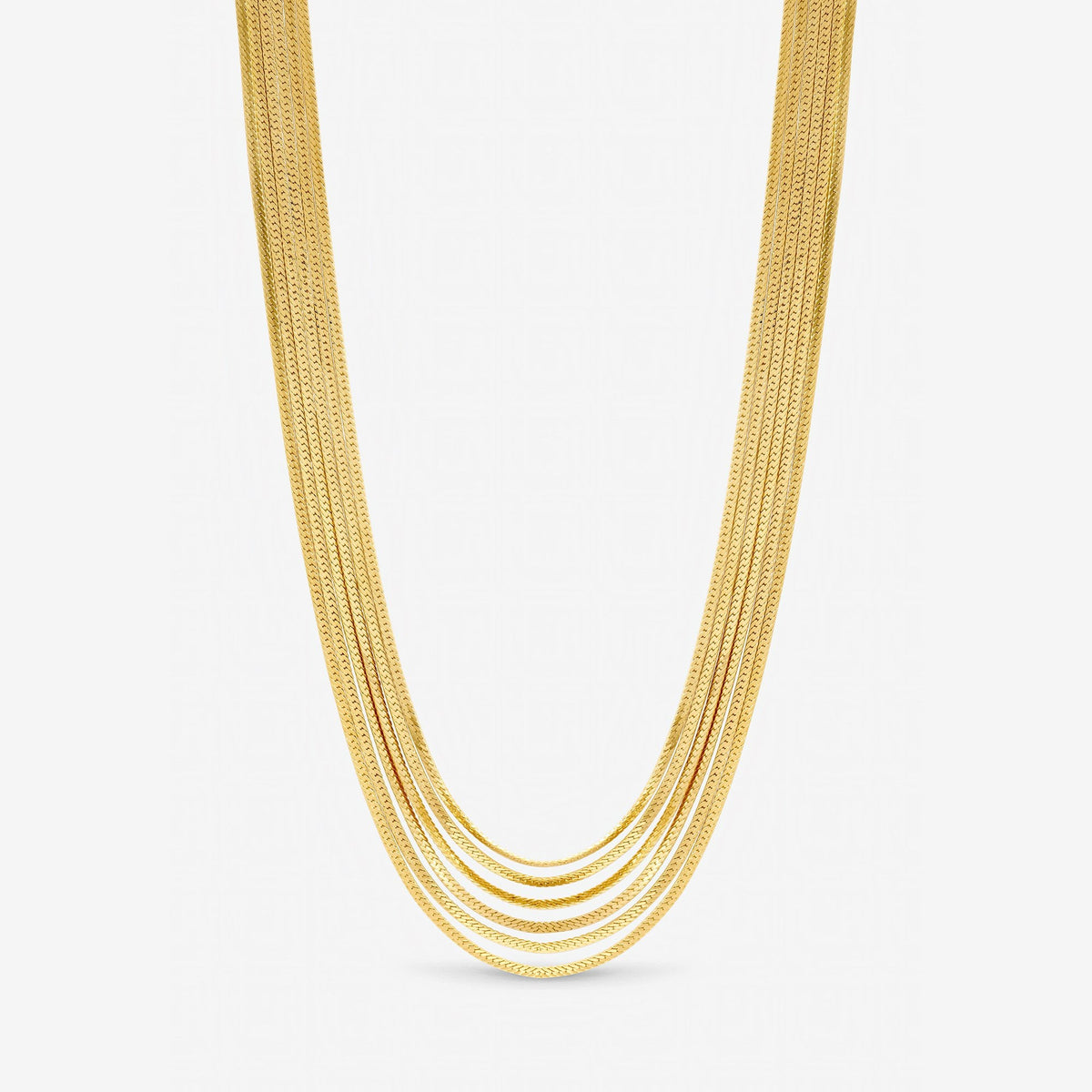 Inicio Gold Plated Multi Layered Necklace - Gift Pouch