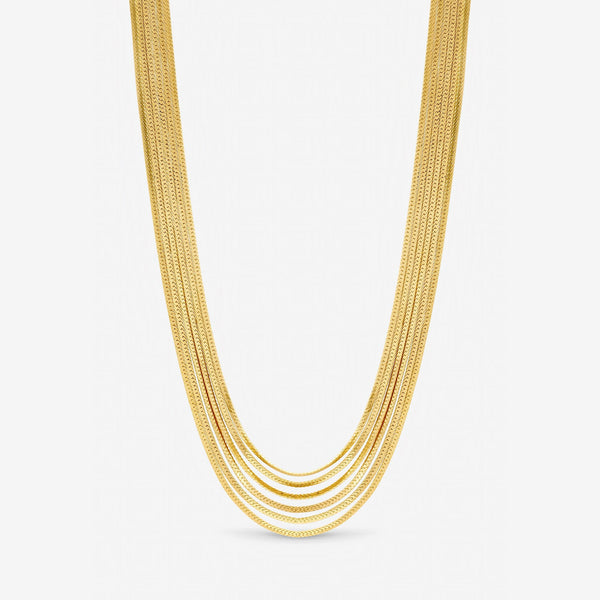 Inicio Gold Plated Multi Layered Necklace - Gift Pouch