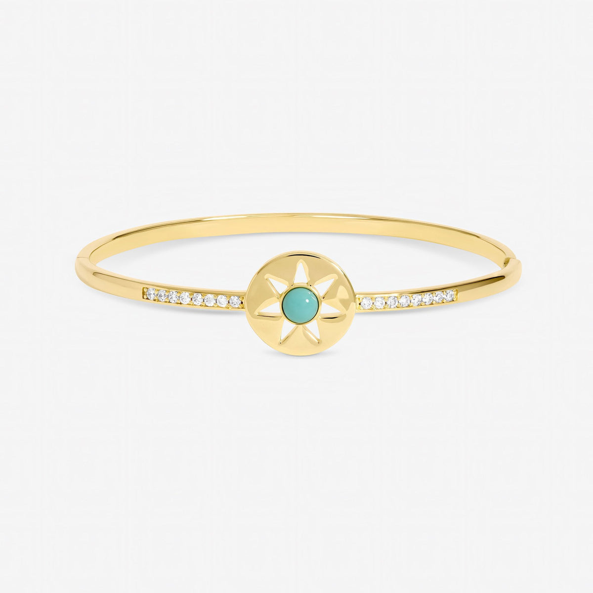 Inicio Gold Plated and Turquoise Celestial Bangle - Gift Pouch