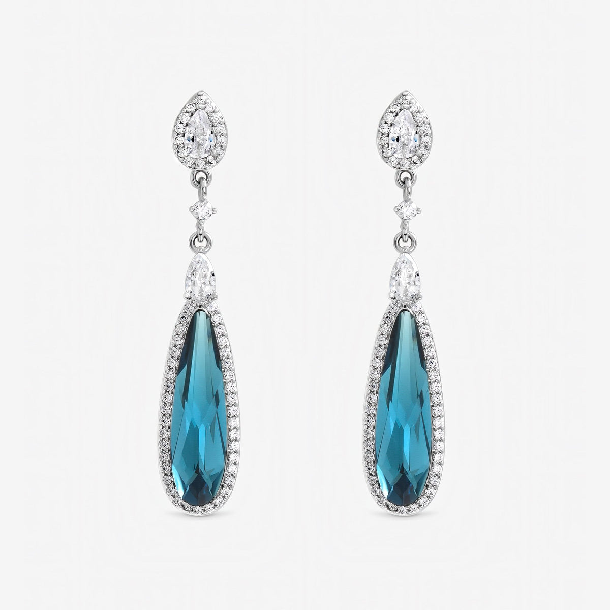Jon Richard Gold Plated and Tanzanite Pear Drop Earrings