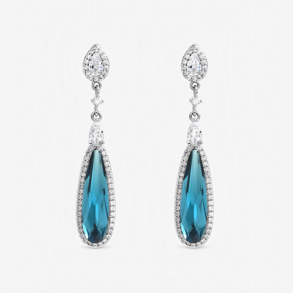 Jon Richard Gold Plated and Tanzanite Pear Drop Earrings