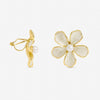 Jon Richard Gold Plated and White Enamel Flower Clip Earrings