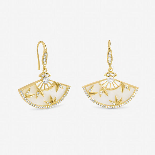 Jon Richard Gold Plated Mother of Pearl Fan Earrings