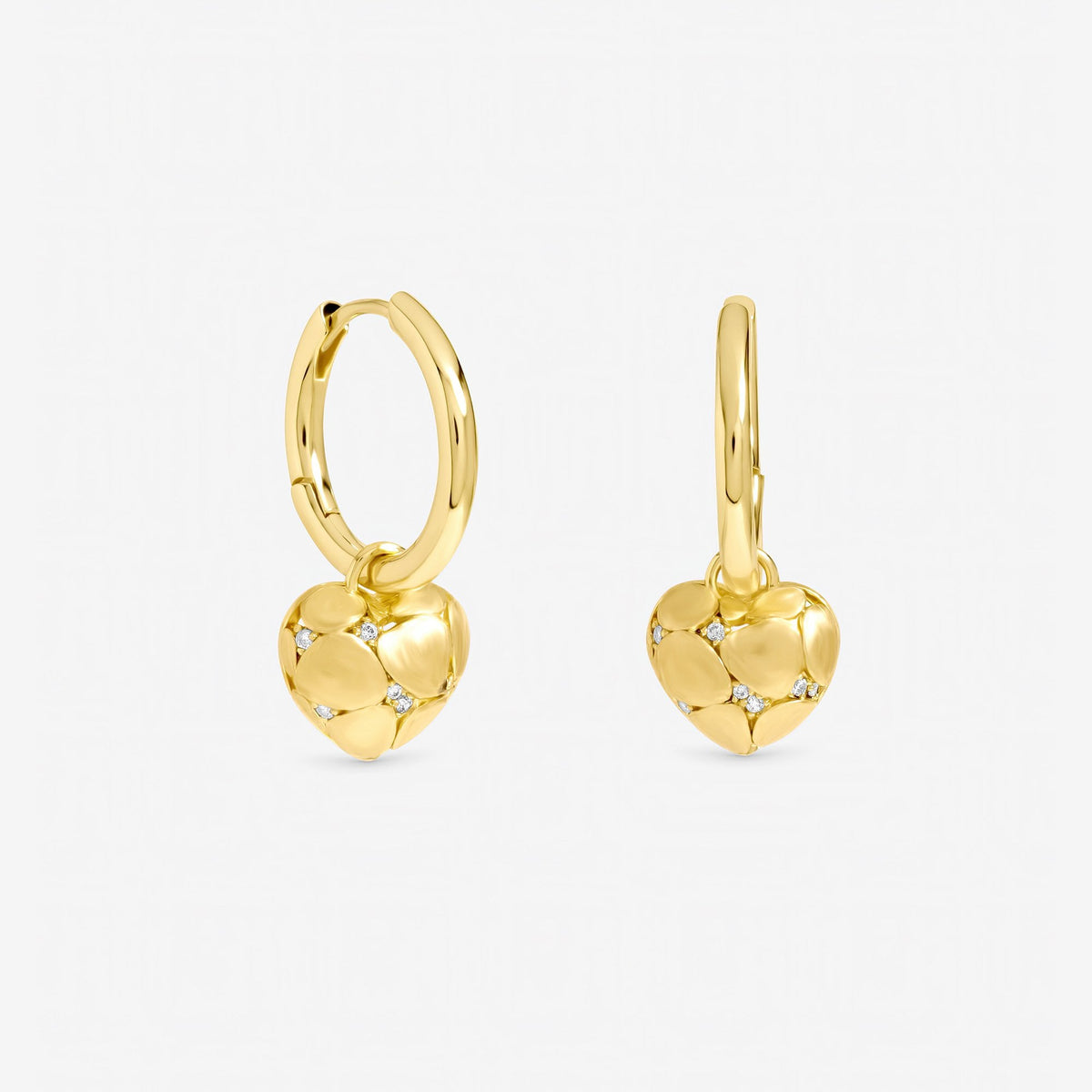 Jon Richard Gold Plated Satin Heart Earrings