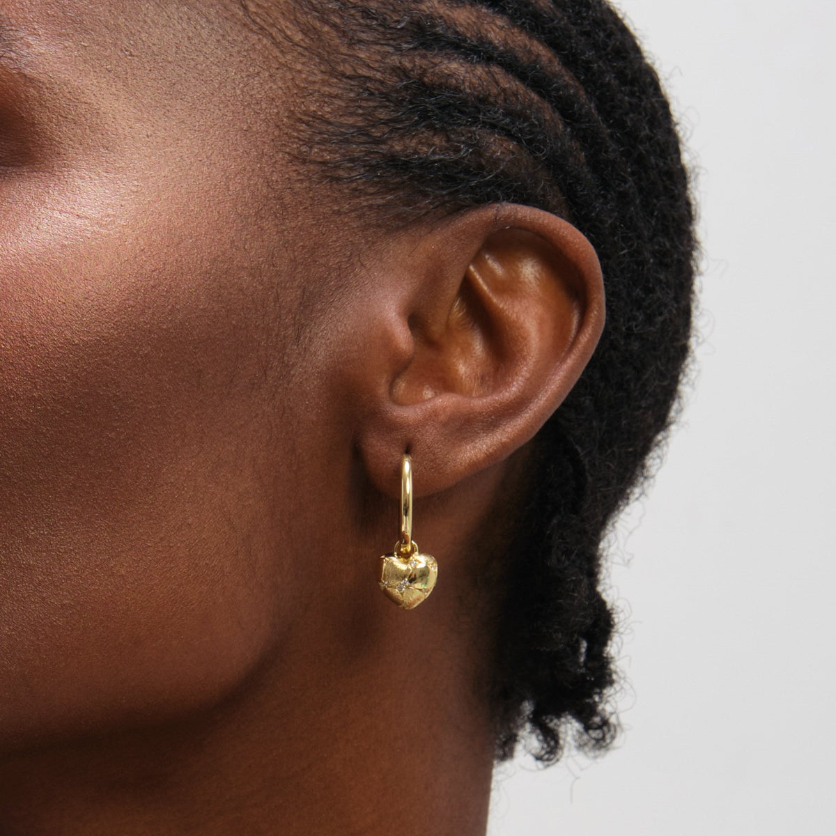 Jon Richard Gold Plated Satin Heart Earrings