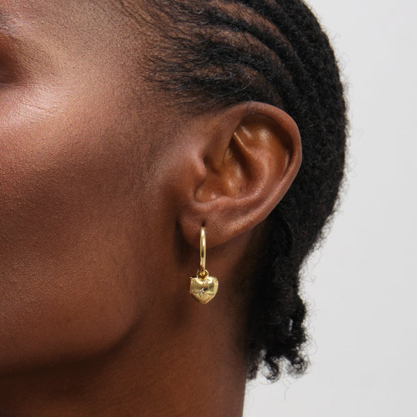 Jon Richard Gold Plated Satin Heart Earrings