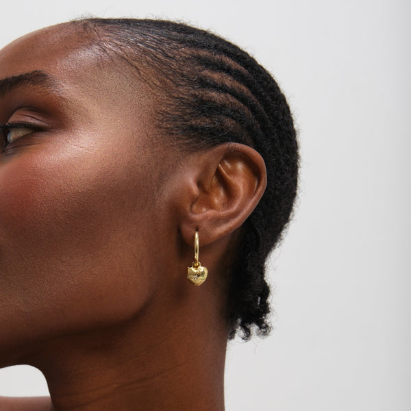 Jon Richard Gold Plated Satin Heart Earrings