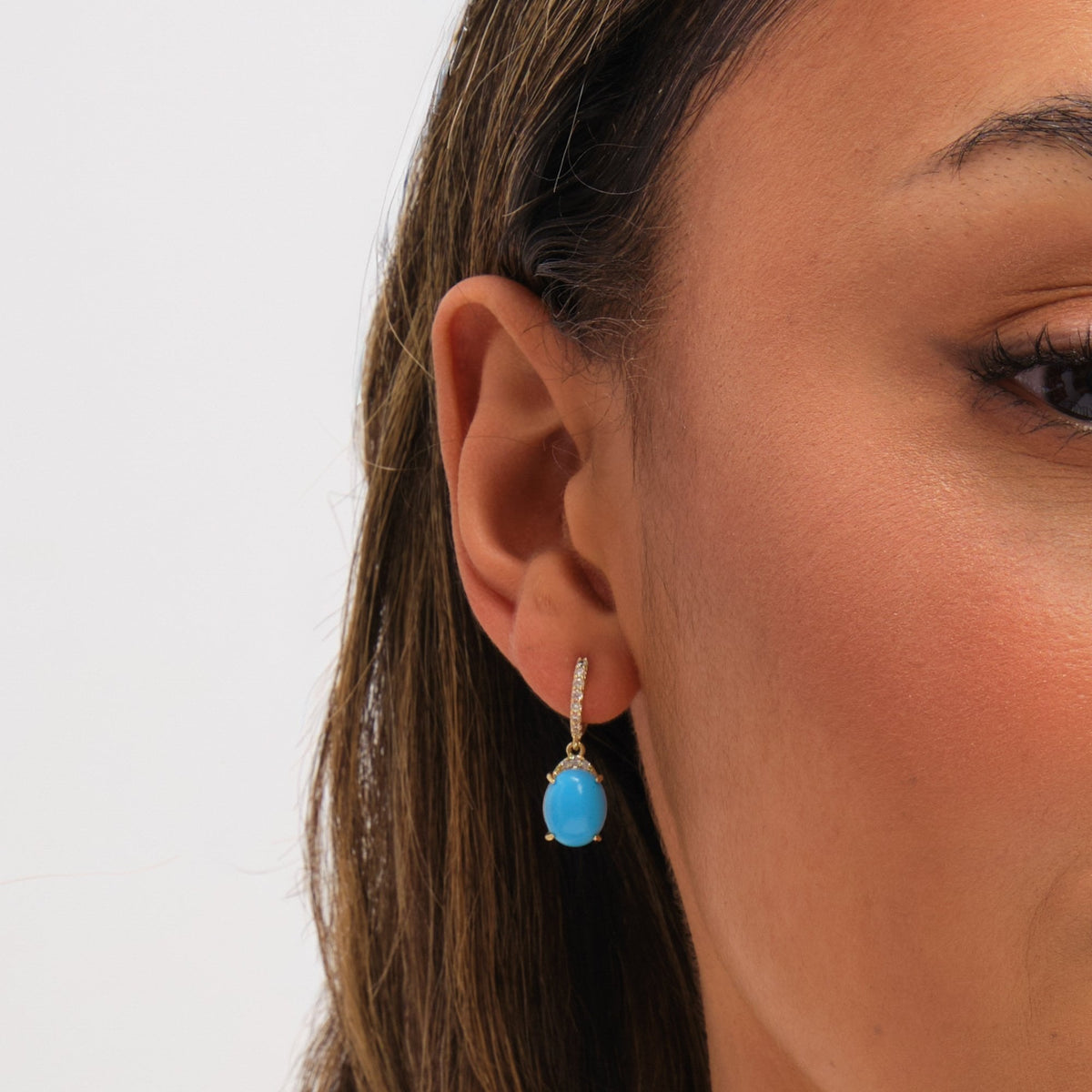Jon Richard Gold Plated and Turquoise Stone Earrings