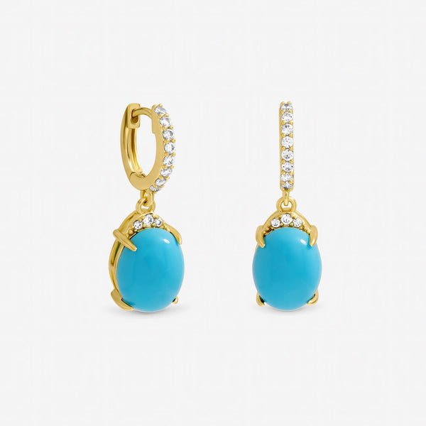 Jon Richard Gold Plated and Turquoise Stone Earrings