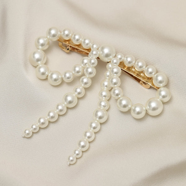 Jon Richard Gold Plated Pearl Bow Hair Clip