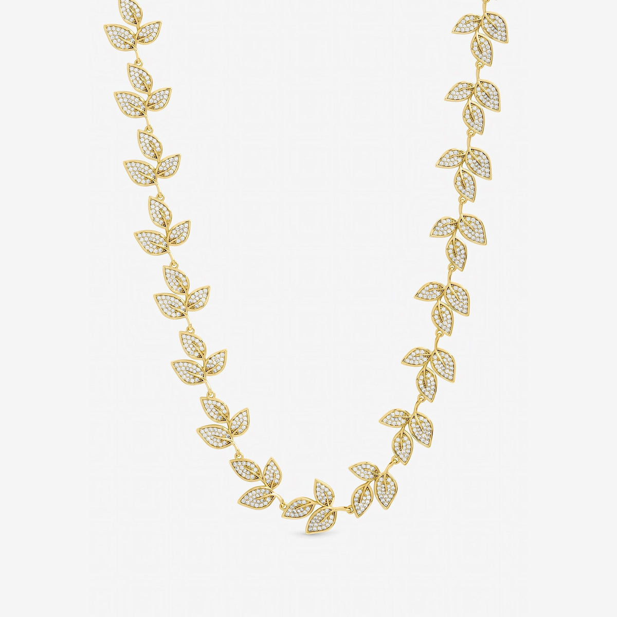 Jon Richard Gold Plated and Cubic Zirconia Leaf Necklace