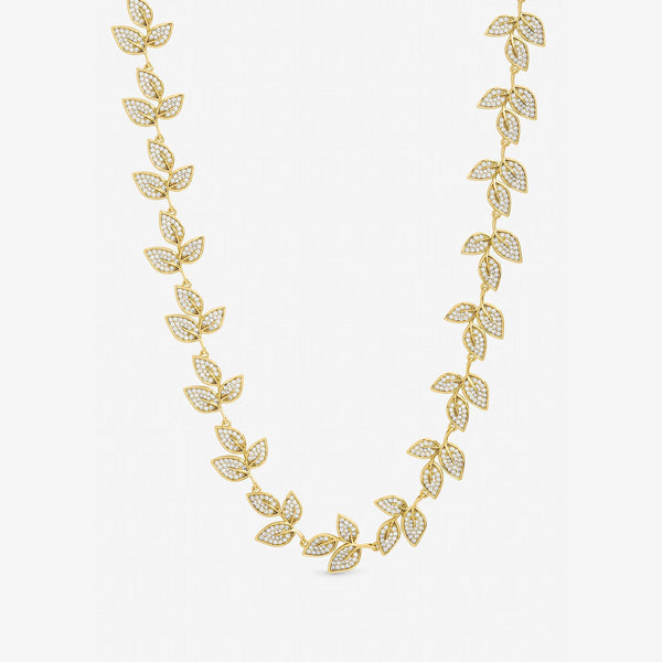 Jon Richard Gold Plated and Cubic Zirconia Leaf Necklace