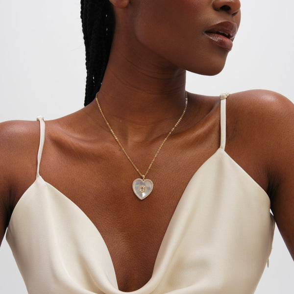 Jon Richard Gold Plated and Mother of Pearl Heart Pendant