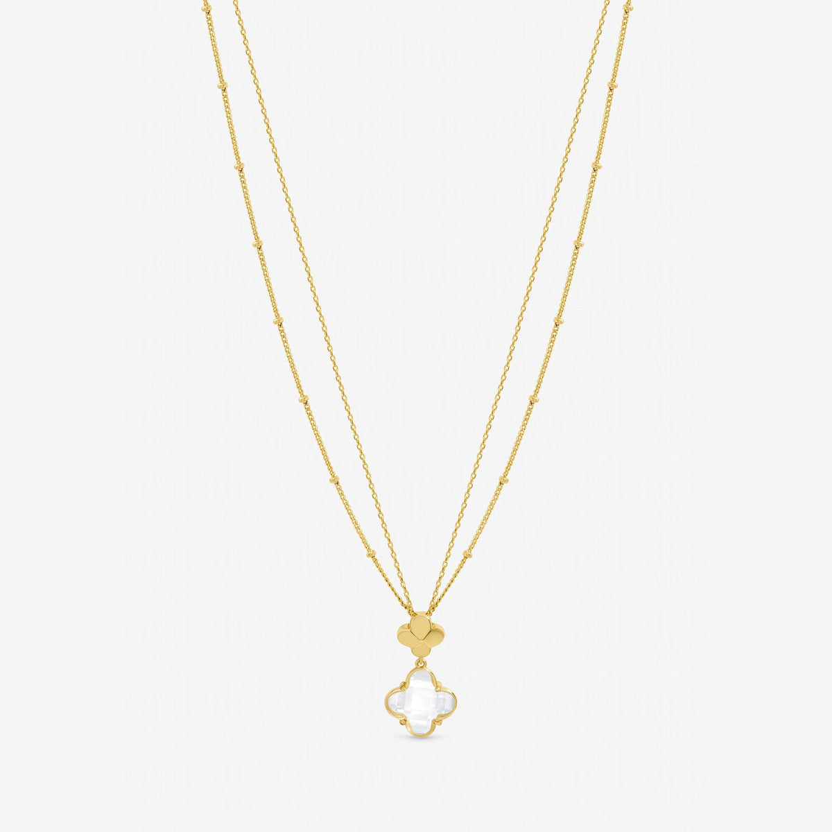 Jon Richard Gold Polished and Crystal Clover Pendant
