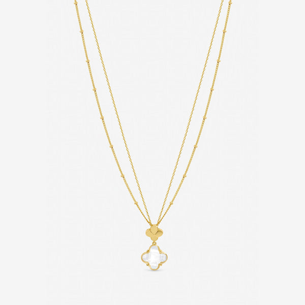 Jon Richard Gold Polished and Crystal Clover Pendant