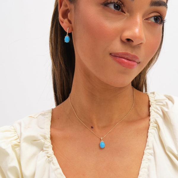Jon Richard Gold Plated and Turquoise Stone Pendant