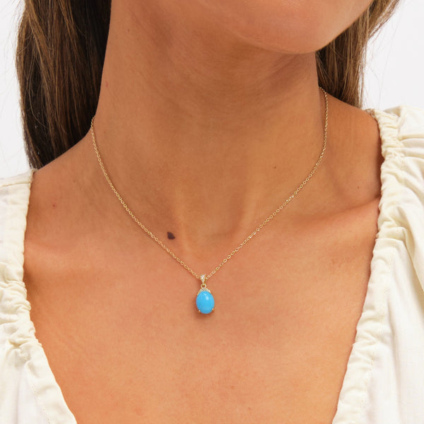 Jon Richard Gold Plated and Turquoise Stone Pendant