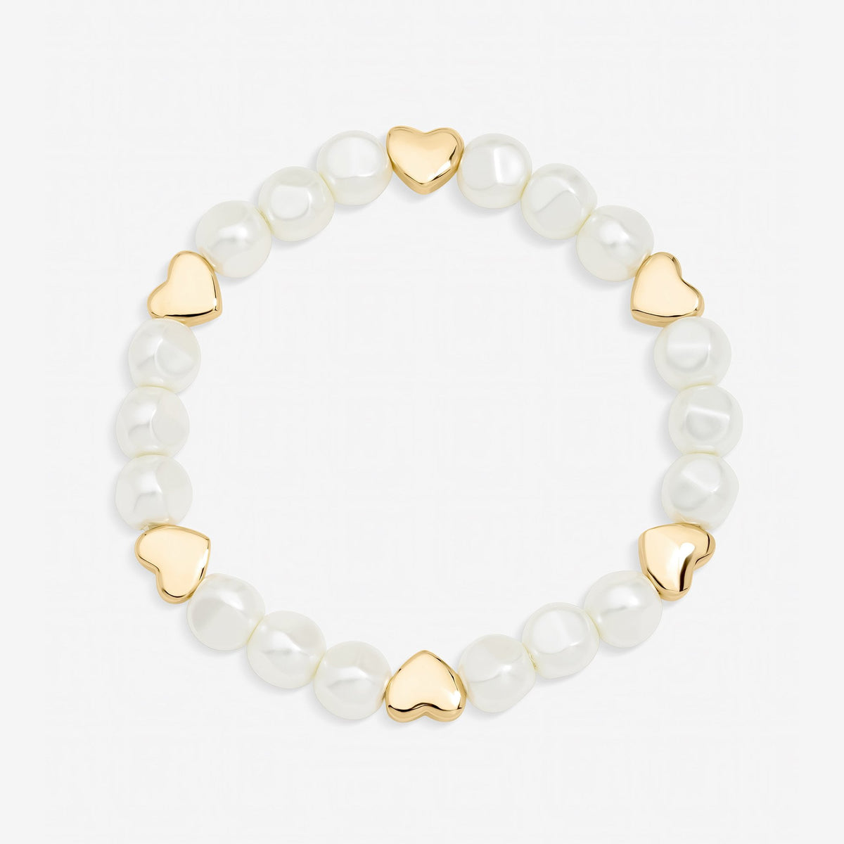 Jon Richard Gold Plated Pearl and Polished Heart Bracelet