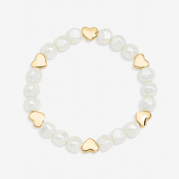 Jon Richard Gold Plated Pearl and Polished Heart Bracelet