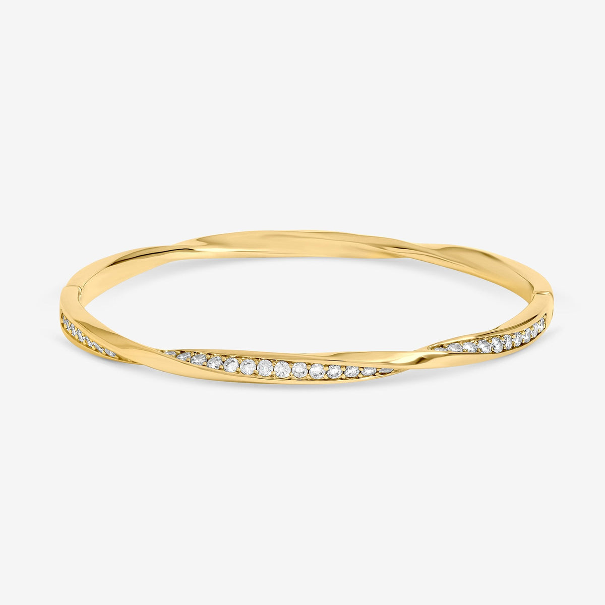 Jon Richard Gold Plated and Pave Twist Bangle