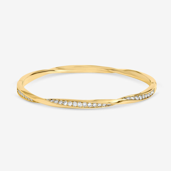 Jon Richard Gold Plated and Pave Twist Bangle