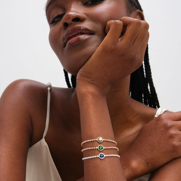 Jon Richard Gold Plated and Emerald Crystal Stone Bracelet