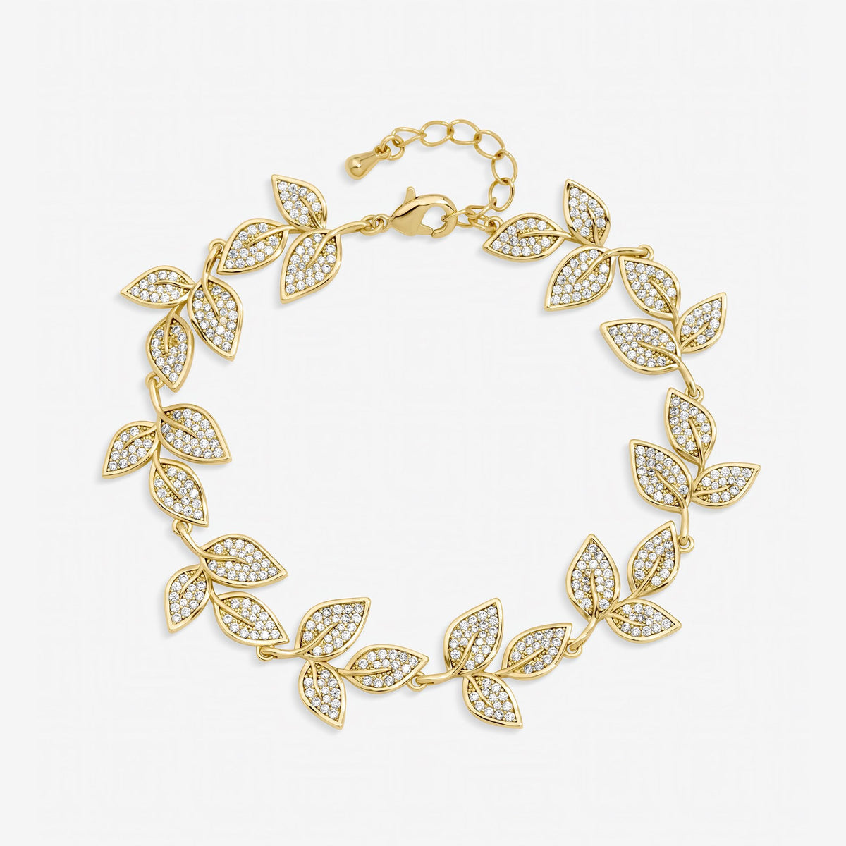 Jon Richard Gold Plated and Cubic Zirconia Leaf Bracelet