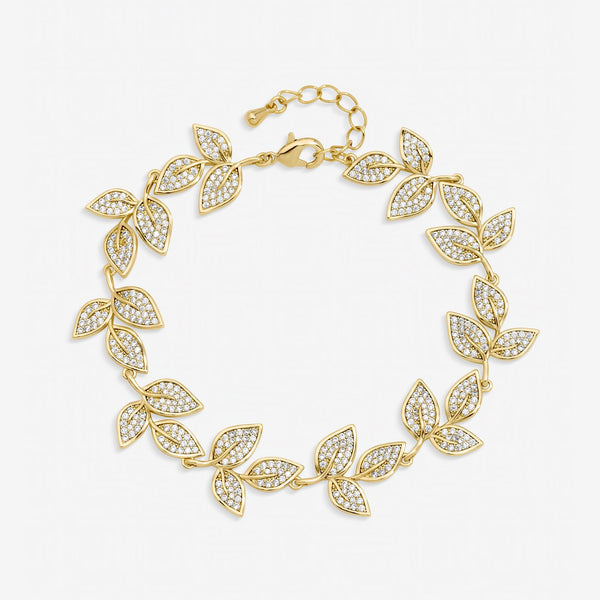 Jon Richard Gold Plated and Cubic Zirconia Leaf Bracelet