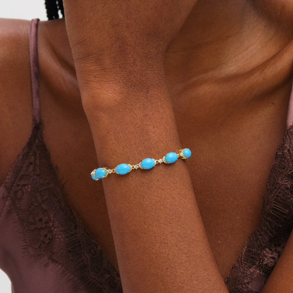 Jon Richard Gold Plated and Turquoise Stone Bracelet