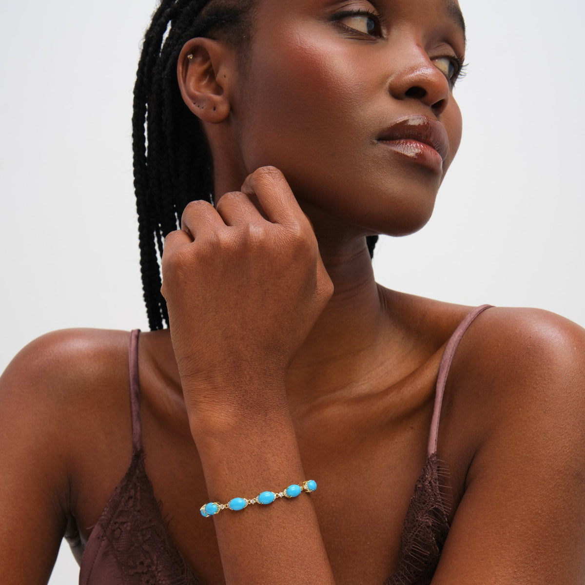 Jon Richard Gold Plated and Turquoise Stone Bracelet