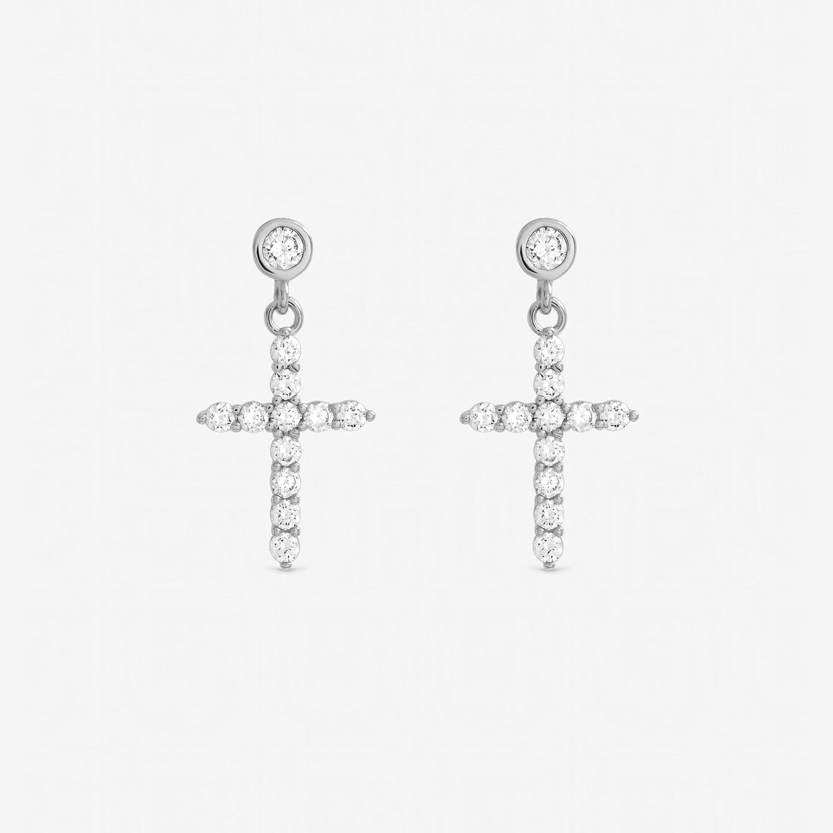 Jon Richard Rhodium Plated Cubic Zirconia Earrings