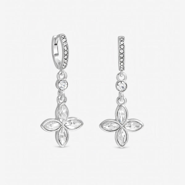 Jon Richard Silver Plated and Crystal Clover Earrings