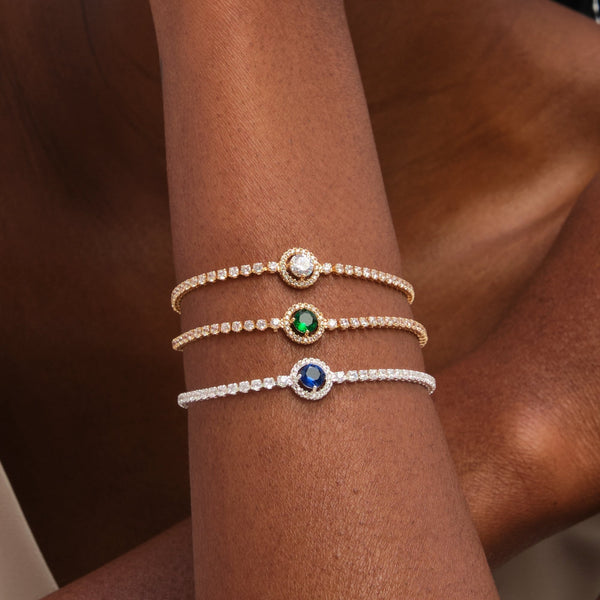 Jon Richard Silver Plated and Sapphire Crystal Stone Bracelet