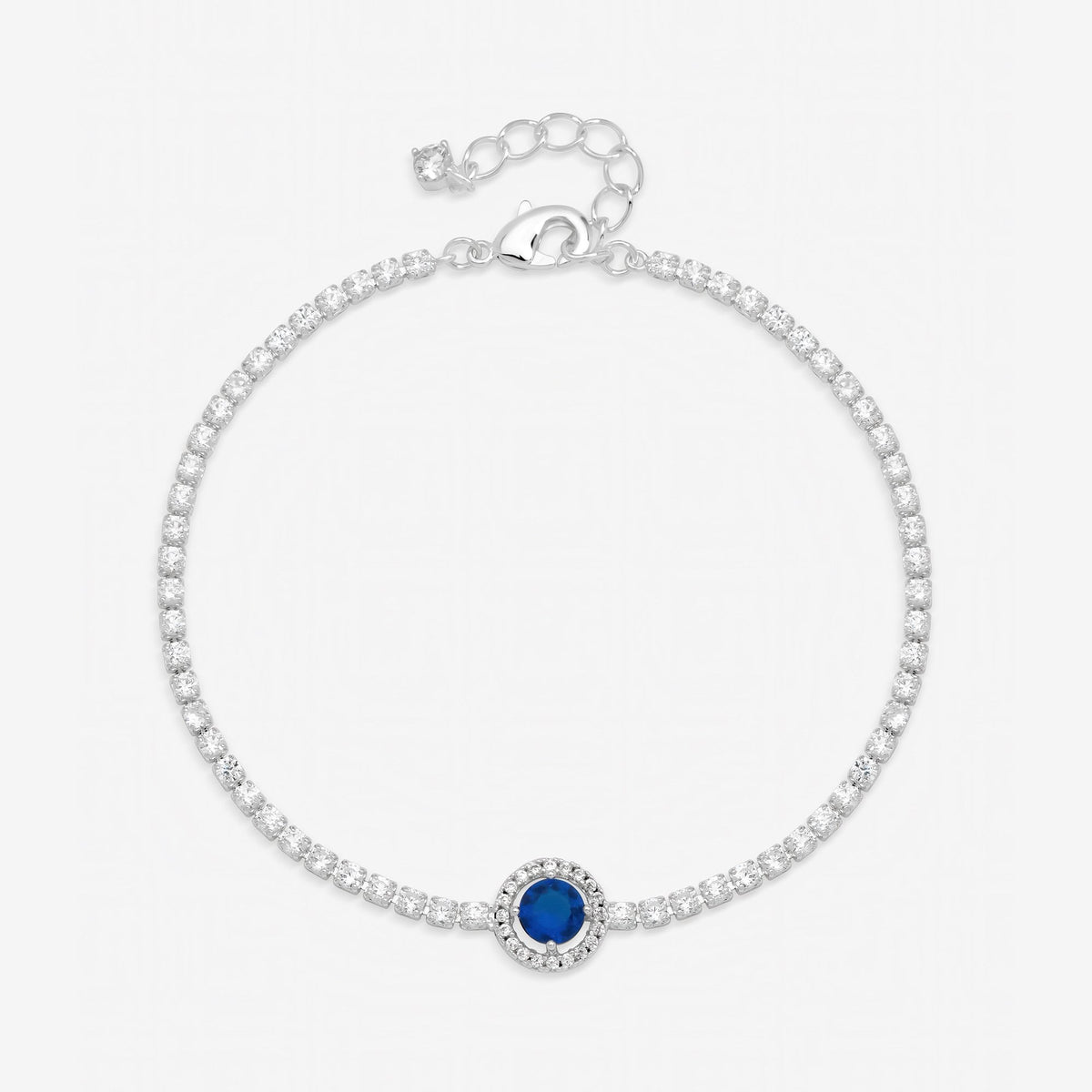 Jon Richard Silver Plated and Sapphire Crystal Stone Bracelet