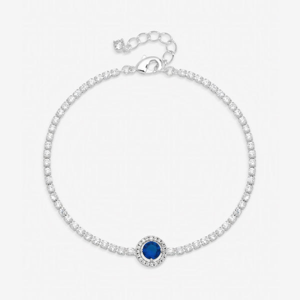 Jon Richard Silver Plated and Sapphire Crystal Stone Bracelet
