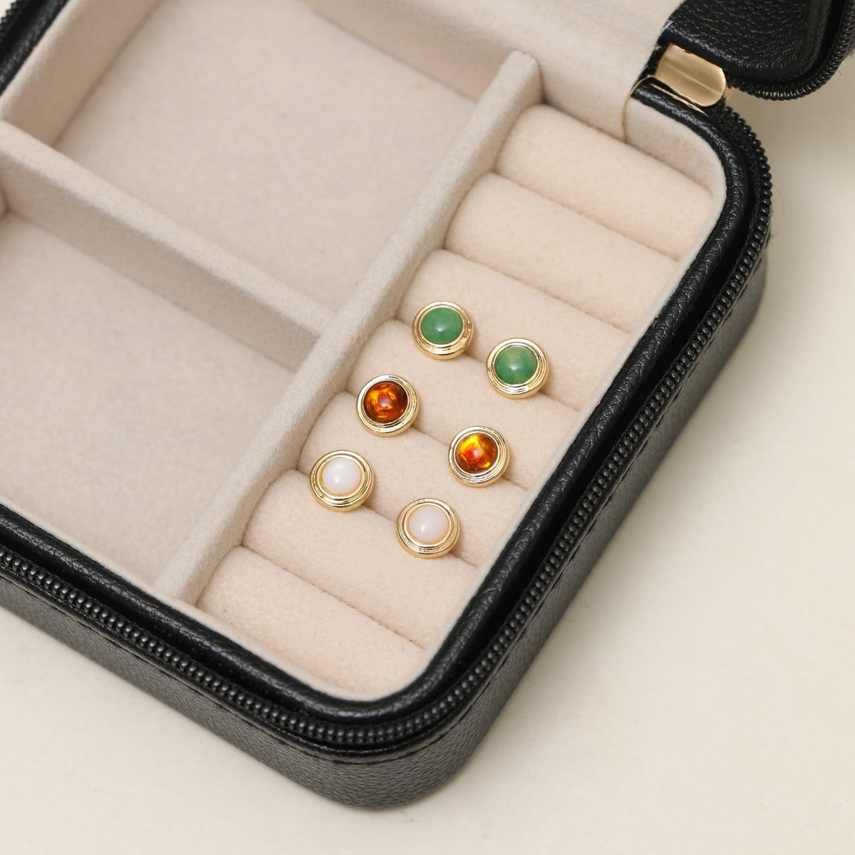 Mood Gold Plated Multicolour Stud Earrings - Pack Of 3